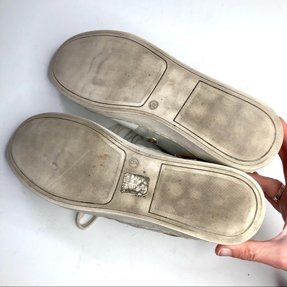 Jack Rogers leather sneakers mixed metal metallic white gold silver size 9M - Picture 3 of 11